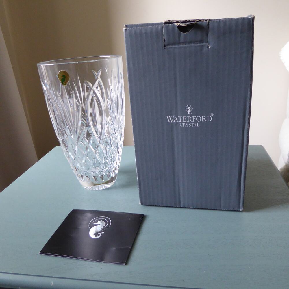 Waterford Crystal Granville 8.5" Vase Clear Cut Lead Glass Slovenia New In Box